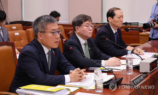 질의에 답변하는 김석우 법무부 장관 직무대행