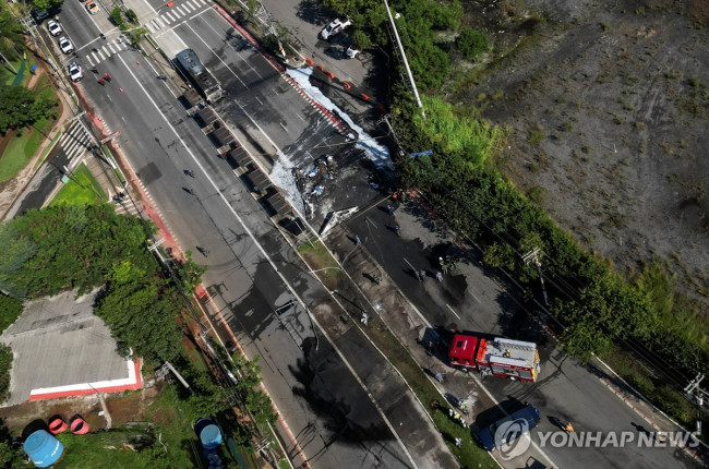 브라질 상파울루 항공기 추락 현장