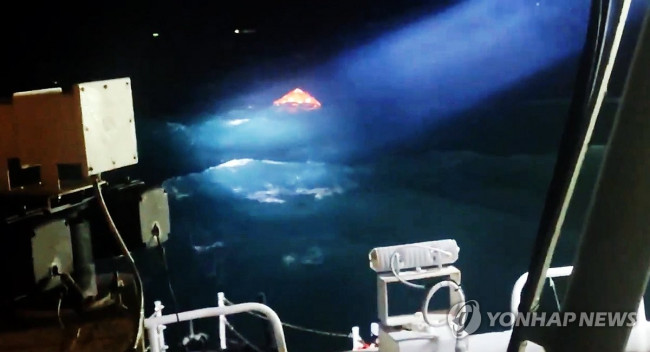 사고해역에서 발견된 구명뗏목