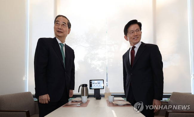 김문수-한덕수 단일화 담판 결렬…