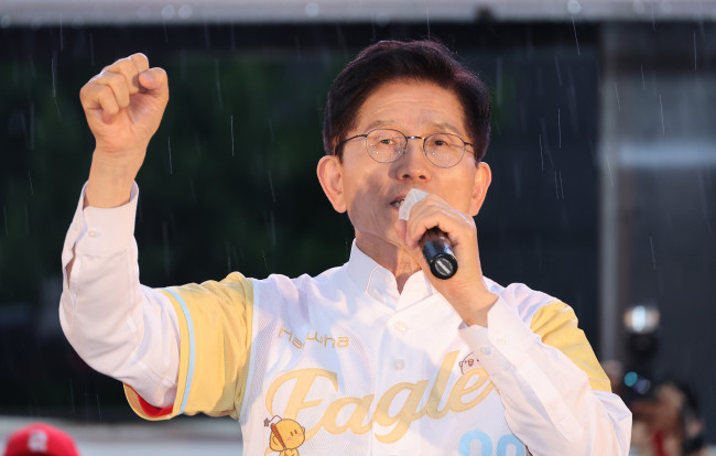 대전 으능정이거리 일대 유세하는 김문수 후보