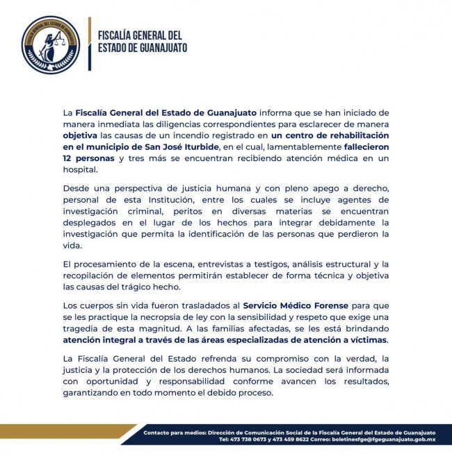 '12명 사망 화재' 멕시코 검찰 설명자료