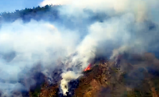 불이 난 영동군 양강면 죽촌리 야산