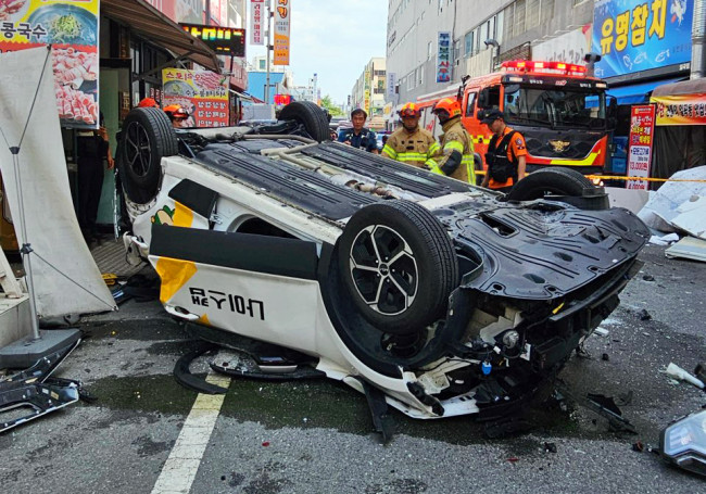 주차타워서 추락한 택시