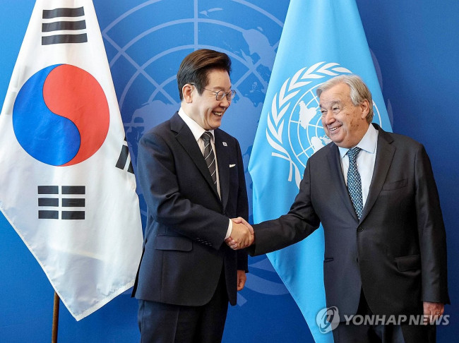 이재명 대통령, 유엔 사무총장 접견