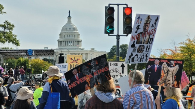 미국 워싱턴DC의 '노 킹스' 시위