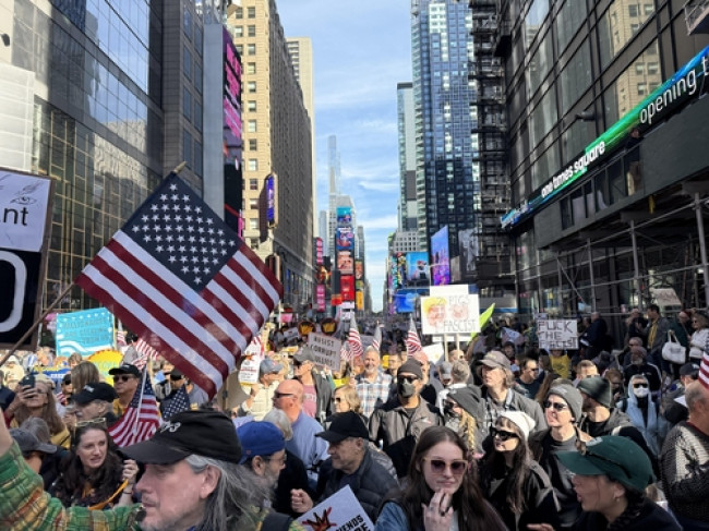 뉴욕 맨해튼 '노킹스' 시위 참가자들