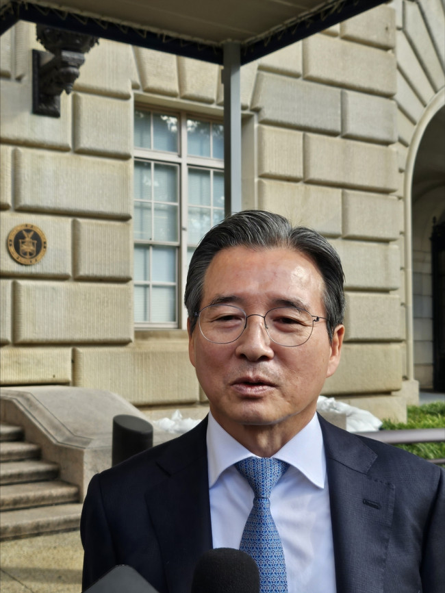 막판 무역협상 마치고 나온 김용범 대통령실 정책실장