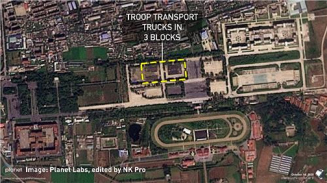 北, 내년 9차 당대회 계기 열병식 준비 정황 포착…차량 수백대 집결
