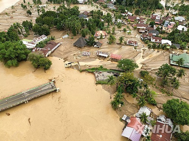 홍수 일어난 인도네시아 아체주
